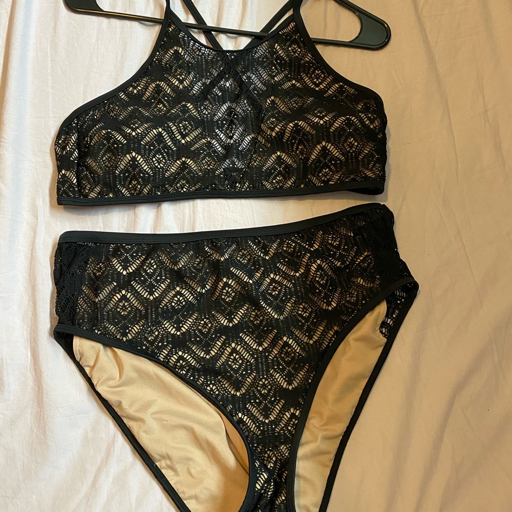 High Waist Black Lace Bikini